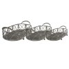 Storage basket (set of 3) grey, green 55x25x16 - 48x22x14 - 41x18x12 cm