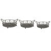 Storage basket (set of 3) grey, green 45x39x16 - 37x32x15 - 31x26x13 cm