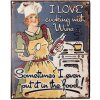 Clayre & Eef 6Y5205 Text Sign Yellow 20x1x25 cm Cooking with Wine