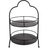 Clayre & Eef 6Y5243 2-tier etagere black Ø 30x45 cm