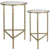 Clayre & Eef 6Y5244 Side table (set of 2) Gold coloured Ø 35x55 - Ø 30x45 cm