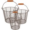 Clayre & Eef 6Y5258 Baskets Brown Ø 21x16 - Ø 18x14 - Ø 15x13 cm