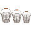 Clayre & Eef 6Y5258 Baskets Brown Ø 21x16 - Ø 18x14 - Ø 15x13 cm