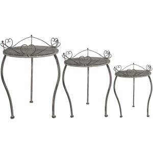 Clayre & Eef Planting Table Set of 3 Heart Decor...