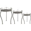 Clayre & Eef Planting Table Set of 3 Heart Decor Country Style Grey Iron