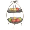 Clayre & Eef 6Y5326 Etagere 2 Tiers Gold Coloured Ø 34x51 cm Fruit Bowl