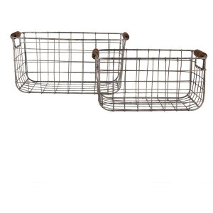 Clayre & Eef 6Y5400 Baskets (set of 2) Grey Brown...