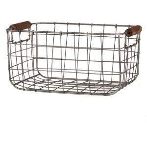 Clayre & Eef 6Y5400 Baskets (set of 2) Grey Brown 37x23x18 - 31x20x16 cm