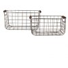 Clayre & Eef 6Y5400 Baskets (set of 2) Grey Brown 37x23x18 - 31x20x16 cm