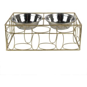 Clayre & Eef 6Y5429 Food Bowl Dog Cat Gold coloured...