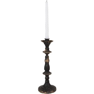 Clayre & Eef 6Y5454 Candle Holder Black Gold Coloured Ø 11x30 cm