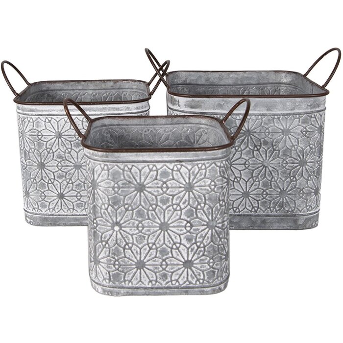 Clayre & Eef 6Y5461 Flower pot set for indoor use (3 pieces)