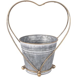 Clayre & Eef 6Y5469 Plant Holder Grey Gold-coloured...