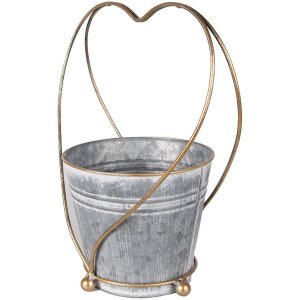 Clayre & Eef 6Y5469 Plant Holder Grey Gold-coloured...