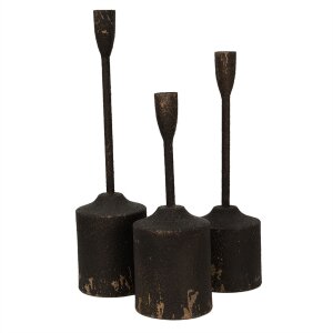 Clayre & Eef 6Y5474 Candle Holder (Set of 3) Black...