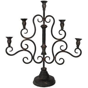 Clayre & Eef 6Y5475 Candle Holder Black 46x14x49 cm