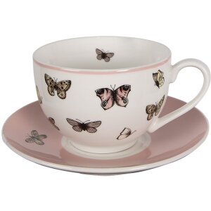 Clayre & Eef BPDKS Cup with saucer 12x9x6 cm -...