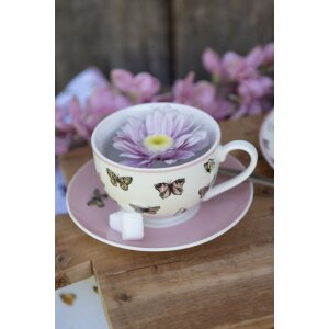 Clayre & Eef BPDKS Cup with saucer 12x9x6 cm - Ø 14x2 cm - 200 ml