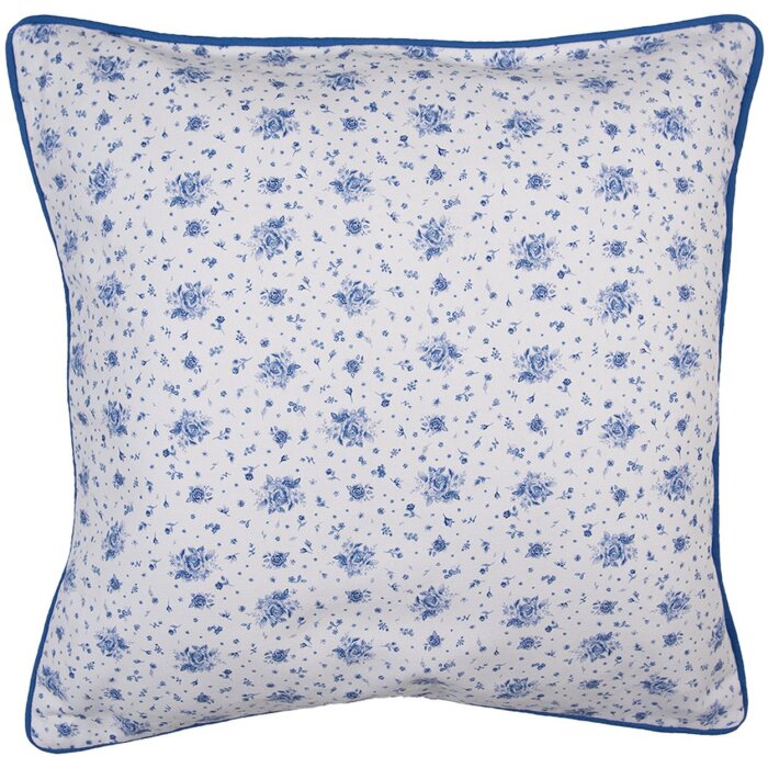 Clayre & Eef BRB21 Cushion Cover Beige Blue 40x40 cm Cotton Romantic