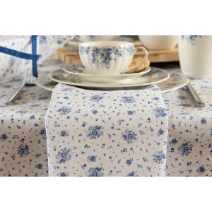 Clayre & Eef BRB43 Napkins Cotton Set of 6 Beige, Blue 40x40 cm