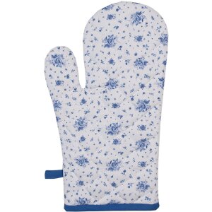 Clayre & Eef BRB44 Oven Mitt Beige Blue 18x30 cm 100%...