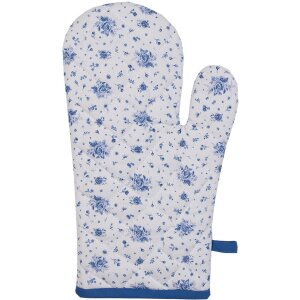 Clayre & Eef BRB44 Oven Mitt Beige Blue 18x30 cm 100%...