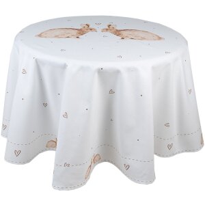 Clayre & Eef BSLC07 Tablecloth Beige Brown Ø...