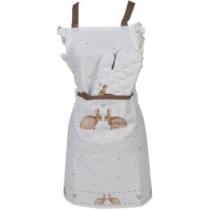 Clayre & Eef BSLC41K Cooking Apron Kids Beige Brown 48x56 cm