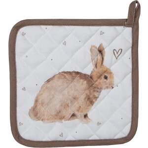 Clayre & Eef BSLC45 Potholder Beige Brown 20x20 cm