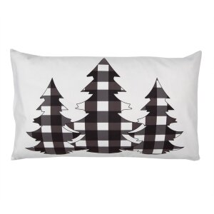 Clayre & Eef BWX36-5 Cushion Cover White Black 30x50 cm