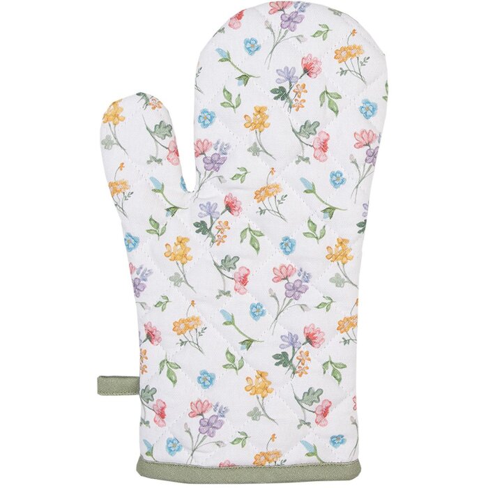 Clayre & Eef CFL44 Oven Mitt White 18x30 cm