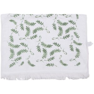 Clayre & Eef CT027 Guest Towel White Green 40x66 cm