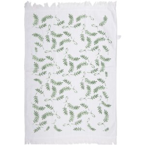 Clayre & Eef CT027 Guest Towel White Green 40x66 cm