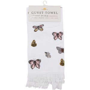 Clayre & Eef CTBPD Guest Towel White Pink 40x66 cm