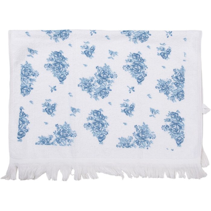 Clayre & Eef CTBRB Guest Towel White Blue 40x66 cm