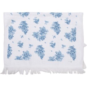 Clayre & Eef CTBRB Guest Towel White Blue 40x66 cm