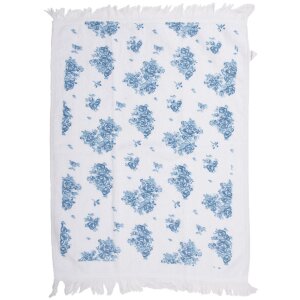 Clayre & Eef CTBRB Guest Towel White Blue 40x66 cm