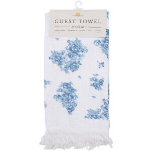 Clayre & Eef CTBRB Guest Towel White Blue 40x66 cm