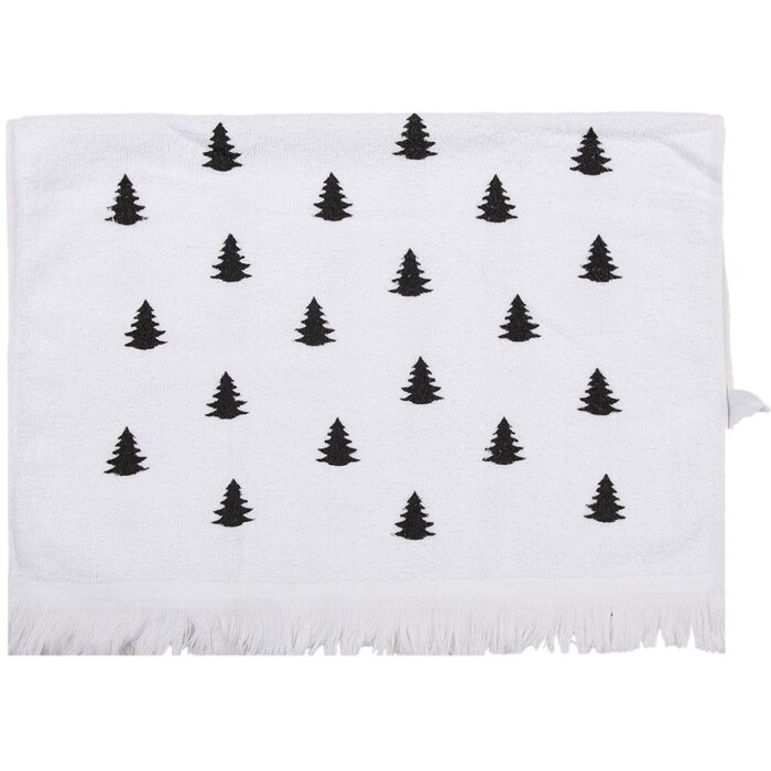 Clayre & Eef CTBWX Guest Towel White Black 40x66 cm