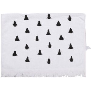 Clayre & Eef CTBWX Guest Towel White Black 40x66 cm