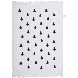 Clayre & Eef CTBWX Guest Towel White Black 40x66 cm