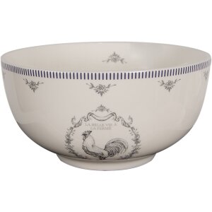 Clayre & Eef DFRBO Soup Bowl White Grey Ø 14x7...