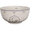 Clayre & Eef DFRBO Soup Bowl White Grey Ø 14x7 cm - 500 ml