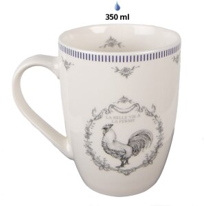 Clayre & Eef DFRMU Mug White Grey 350 ml