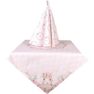 Clayre & Eef FEB01-1 Tablecloth Square Pink 100x100 cm