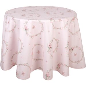 Clayre & Eef FEB07-1 Tablecloth Round Pink Ø...