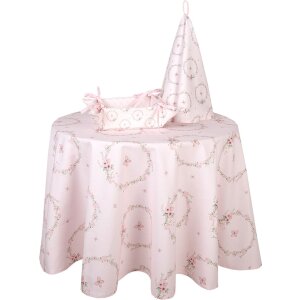 Clayre & Eef FEB07-1 Tablecloth Round Pink Ø 170 cm