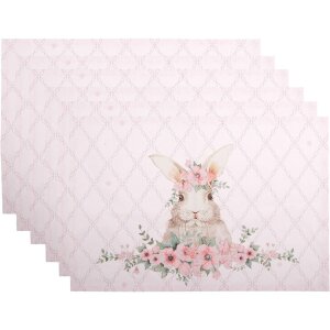 Clayre & Eef FEB40-1 Placemat (6 pieces) Pink 48x33 cm