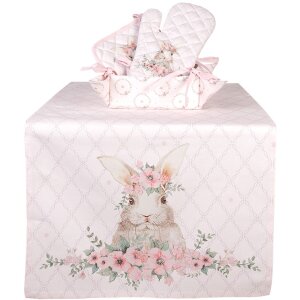 Clayre & Eef FEB47-1 Bread Basket Floral Pattern Pink 35x35x8cm