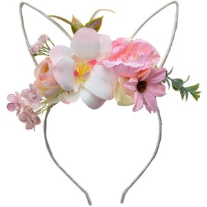 Juleeze JZHB0126 Hairband Ladies White Pink Flowers